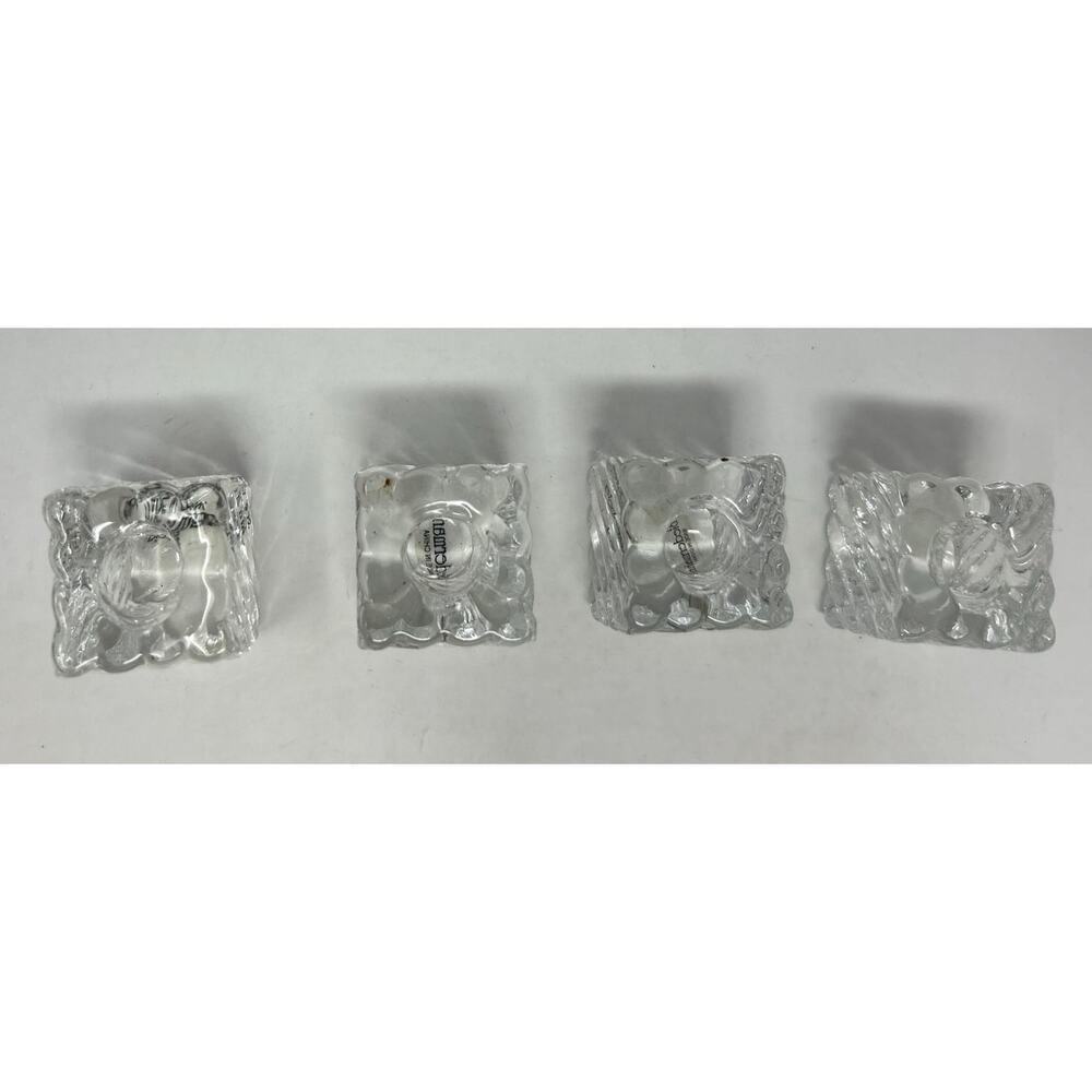Bledermann Vintage Clear Square Ice Cube Candle Holders 1" Tall x 1"‎ Wide